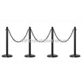 Vic Crowd Control Inc VIP Crowd Control 1840-4-32 14 in. Flat Base Plastic Stanchions - 32 ft. Chain; Black; 4 Piece 1840-4-32